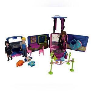 Polly Pocket Rock Band Convertible Tour Bus 18 pieces